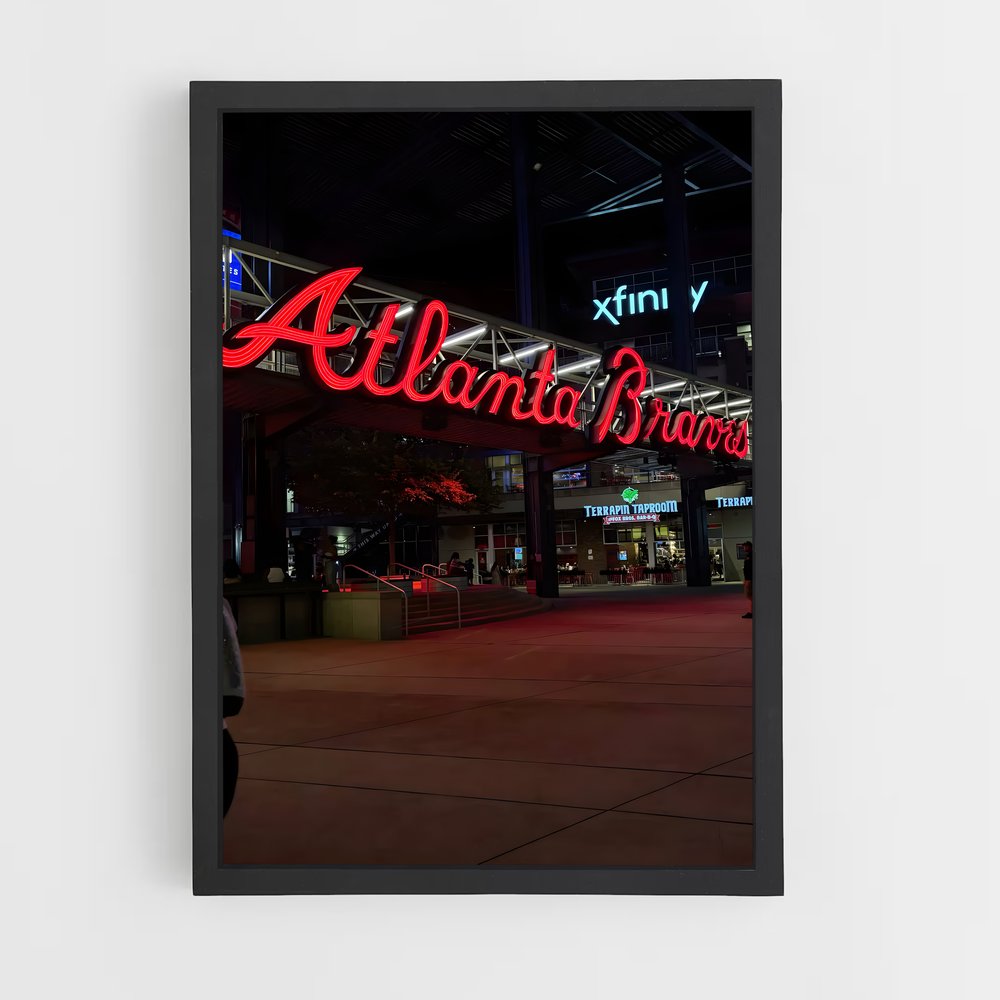 Poster Neon Braves – affiche Baseball (vue 2)